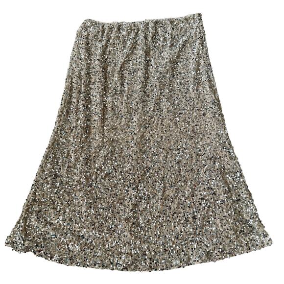 Old Navy size XXL Silver Sequin A-Line Maxi Skirt NWT Party - Picture 3 of 11